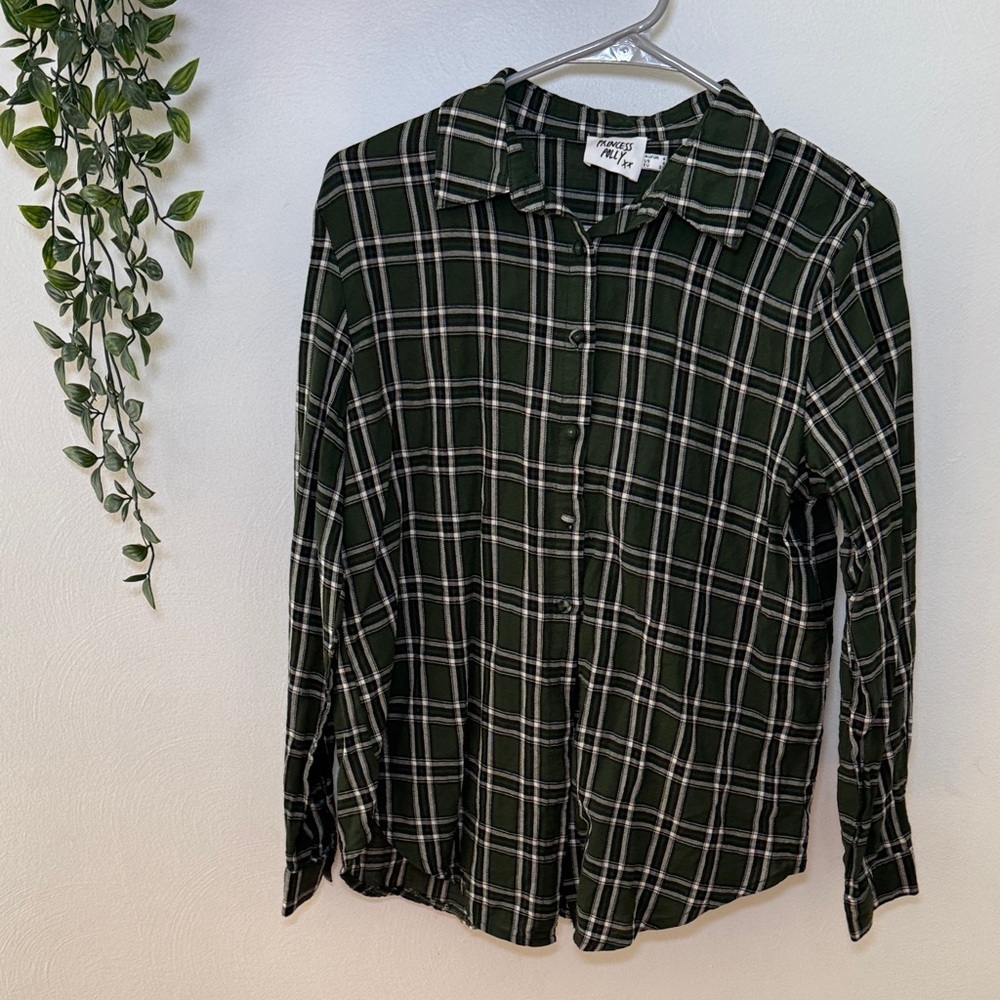 Princess polly flannel shirt green size 0